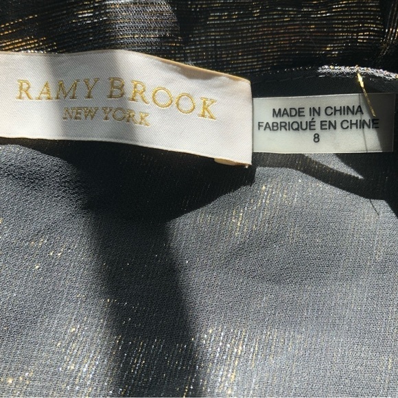 Ramy Brook Silk Metallic A- Line Dress Size 8 - Picture 7 of 10